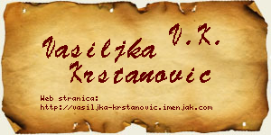 Vasiljka Krstanović vizit kartica